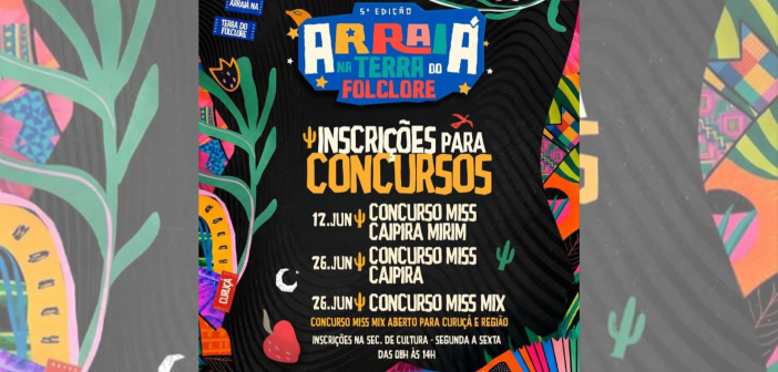 Inscrições abertas para os concursos do Arraiá Terra do Folclore 2026!🌽
