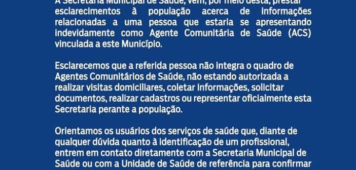 Nota de Esclarecimento!